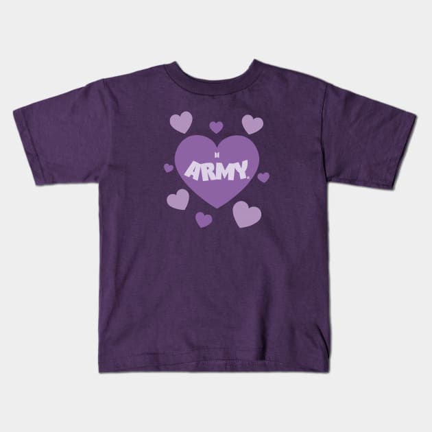 Army BTS Kids T-Shirt by DaphInteresting